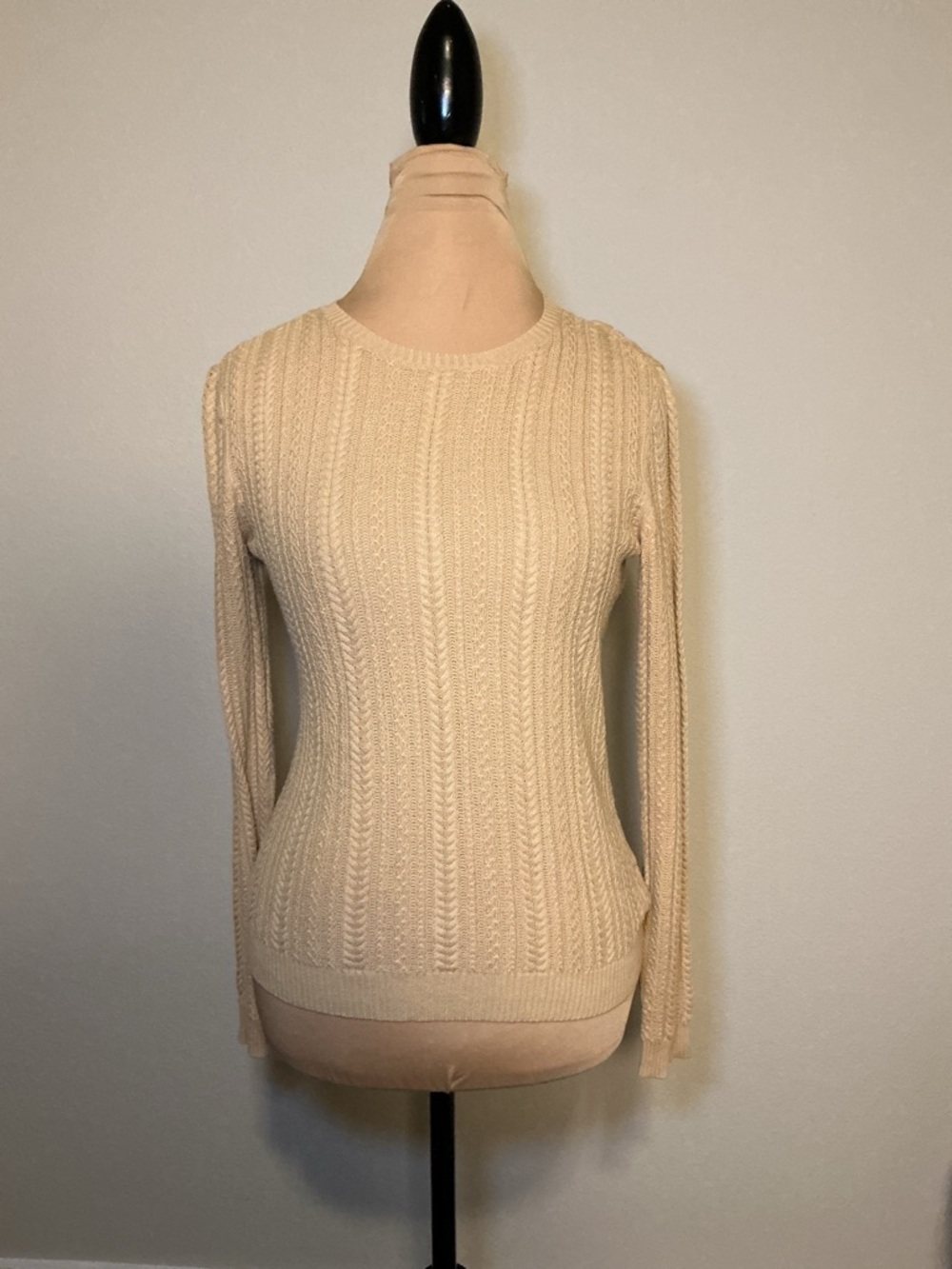 Ralph Lauren Cream Cable Knit Crewneck Sweater